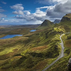 Mountain road on Quiraing, Isle of Skye, Highland Region, Scotland, United Kingdom