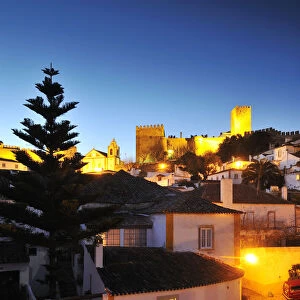 Obidos, one of the most picturesque medieval villages in Portugal, at dusk