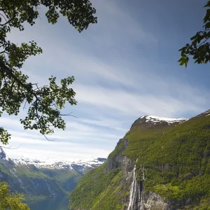 Old abandoned farm & the Seven Sisters waterfall, Geiranger Fjord, Geiranger, More