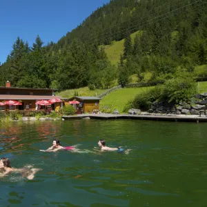 Open Air Bath in Hinterstein, Bad Hindelang, Allgaeu, Bavaria, Germany