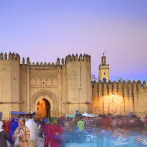 People in the Place Bou Jeloud, Fez, Morocco, North Africa