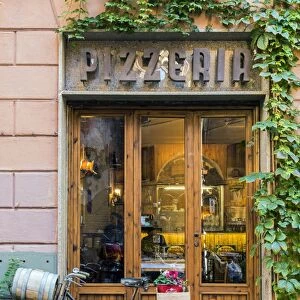 Pizzeria restaurant in Trastevere district, Rome, Lazio, Italy