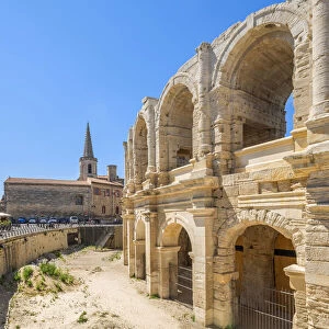 Roman amphitheatre, Arles, Bouches-Du-Rhone, Provence-Alpes-Cote d'Azur, France