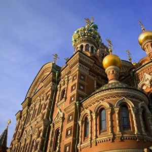 Russia, St. Petersburg; A detail of the restored Church of Christ the Saviour