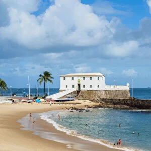 Santa Maria Fort and Porto da Barra Beach, Salvador, State of Bahia, Brazil