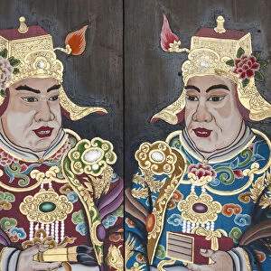 Singapore, Chinatown, Thian Hock Keng Temple, temple paintings