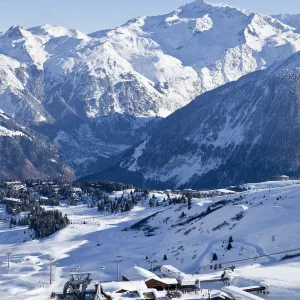 Ski Pistes in Courchevel 1850 ski resort in the Three Valleys, Les Trois Vallees, Savoie