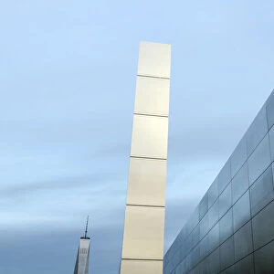 The Empty Sky Memorial to 9 / 11 victims in Liberty State Park, NJ with One World Trade