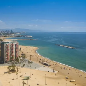 Spain, Barcelona, La barceloneta, Platja de la Barceloneta (Beach)