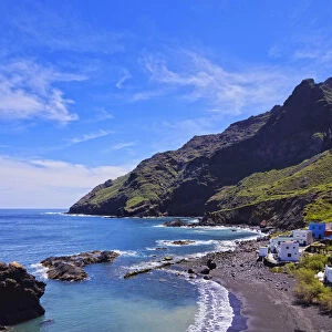 Spain, Canary Islands, Tenerife, Anaga Rural Park, View of the Roque Bermejo Beach