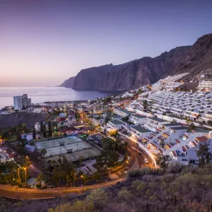 Spain, Canary Islands, Tenerife Island, Los Gigantes, hillside apartments