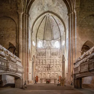 Spain, Catalonia, Tarragona, Poblet, The apsis of the St Mary of Poblet Monastery