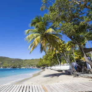 St Vincent and The Grenadines, Bequia, Belmont Walkway, Bequia Plantation Hotel and beach