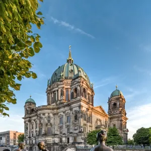 Statues in front of Berlin Dome and Spree River, Berlin, Germany