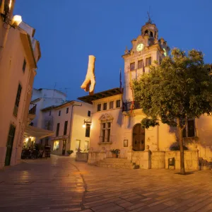 Street Cafe in the Old Town of Alcudia, Majorca, Balearic Islands, Spain