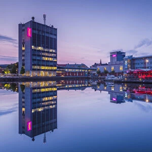 Sweden, Varmland, Karlstad, Gasthamn, renovated harbor now home to high tech companies