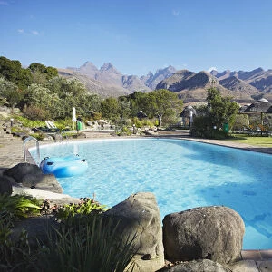 Swimming pool at Cathedral Peak Hotel, Cathedral Peak Nature Reserve, Ukhahlamba-Drakensberg
