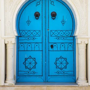 Tunisia, Kairouan, Madina, Blue door