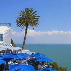 Tunisia, Sidi Bou Said, Cafe des Delices, also called Cafe Sidi Chabaane