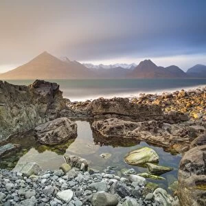 United Kingdom, UK, Scotland, Inner Hebrides, The Cuillin Hills view from Elgol Beach