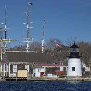 USA, Connecticut, Mystic, view of Mystic Seaport