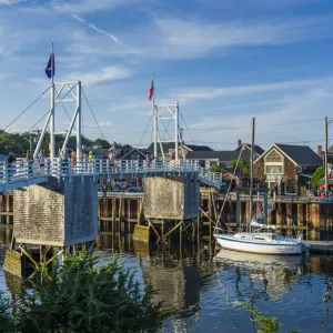 USA, Maine, Ogunquit, Perkins Cove, boat harbor