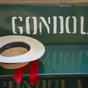 Venetian Gondolier's Straw Hat Print, Venice Italy Venetian Gondolier's Straw Hat Print, Venice Italy