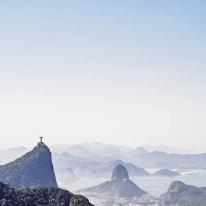 View towards Corcovado and Sugarloaf Mountains from Tijuca Forest National Park, Rio de Janeiro