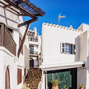 Whitewashed houses in Binibeca Vell, Menorca or Minorca, Balearic Islands, Spain