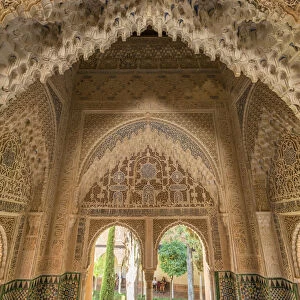 Window at the Nasrid Palace, Alhambra, UNESCO World Heritage Site, Granada, Andalusia