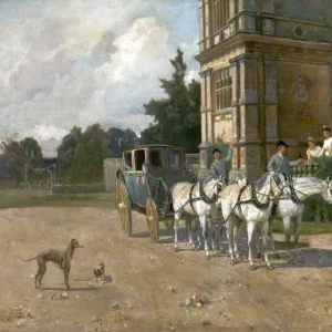 Front View of Wollaton Hall, Nottingham with Horse and Carriage