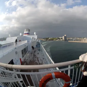 Deck of Pont Aven ferry, Brittany Ferries, Plymouth to Roscoff crossing, Atlantic Ocean