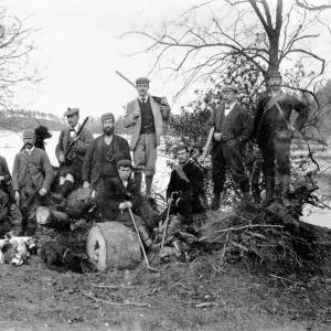 View of shooting party at Loch Lomond. Titled: Loch Lomond. The Braxen