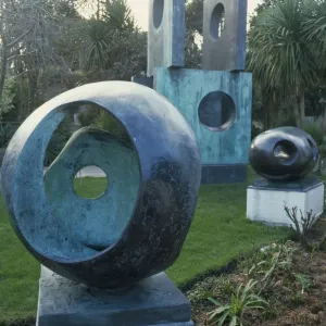 Barbara Hepworth Sculptures Print in St Ives Garden Barbara Hepworth Sculptures Print in St Ives Garden