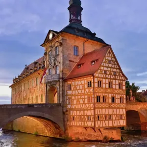 Germany Print, Bavaria's Altes Rathaus at dusk Germany Print, Bavaria's Altes Rathaus at dusk