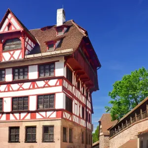 Germany Print: Albrecht Durer Haus with City Ramparts Germany Print: Albrecht Durer Haus with City Ramparts