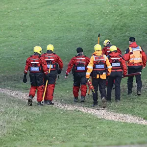 England, Kent, Search and Rescue team setting off on a recovery exercise