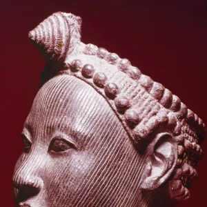 Nigeria, Ife bronze crowned head with scarification, 12th to 15th century AD in Ife museum