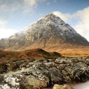 River & Autumn colours of Buachaille Etive Mor