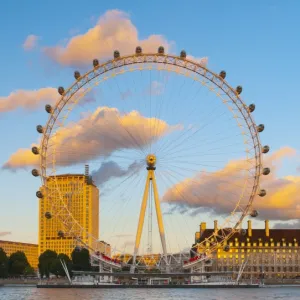 UK, England, London, London Eye and former County Hall