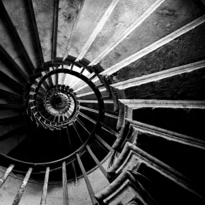 UK, London, The Monument, Internal spiral staircase