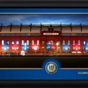 Ibrox at Night Framed Panoramic