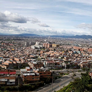 An aerial view of Bogota city