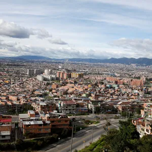 An aerial view of Bogota city