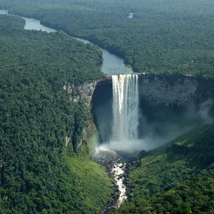 An aerial view of Kaieteur Falls in southern Guyana