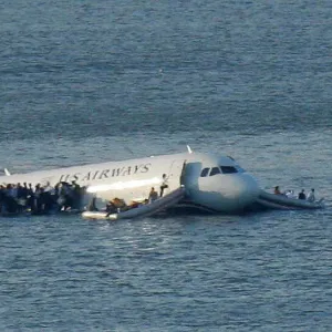 US Airways plane lands in the Hudson River