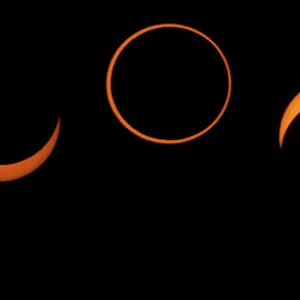 Combination picture shows the phases of an annular solar eclipse as seen from Segovia