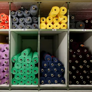 Different cotton fabric is pictured in the manufactory of the Textile company TRIGEMA