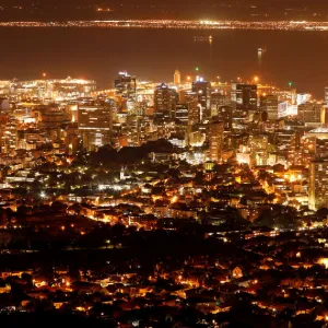 Electricity lights up the central business district of Cape Town