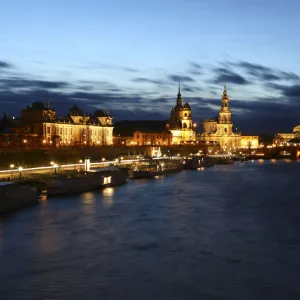 A general view shows the old city with the Frauenkirche (Church of Our Lady) and the